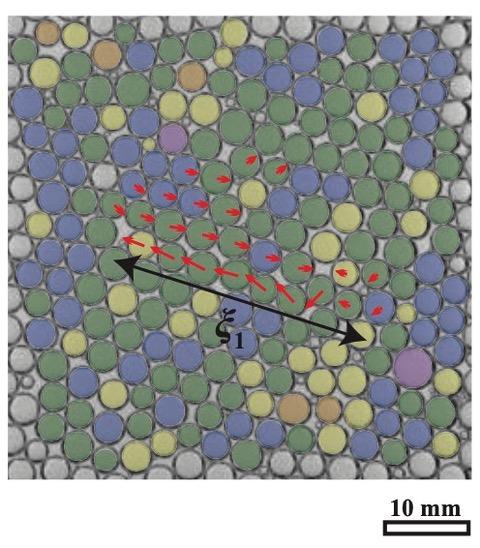 A rearrangement event in a monodisperse foam