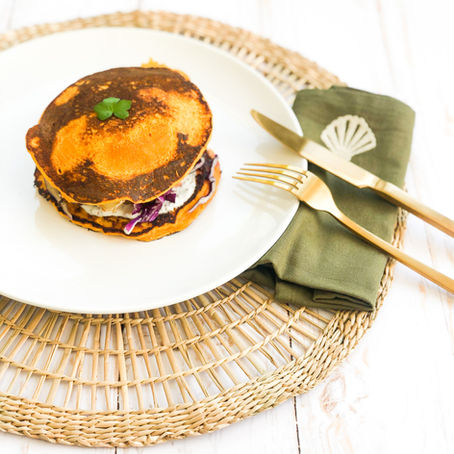 Pancakes burger à la patate douce✨