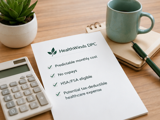 HealthWinds DPC with coffee mug