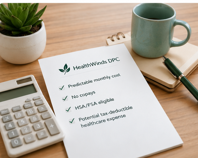 HealthWinds DPC with coffee mug