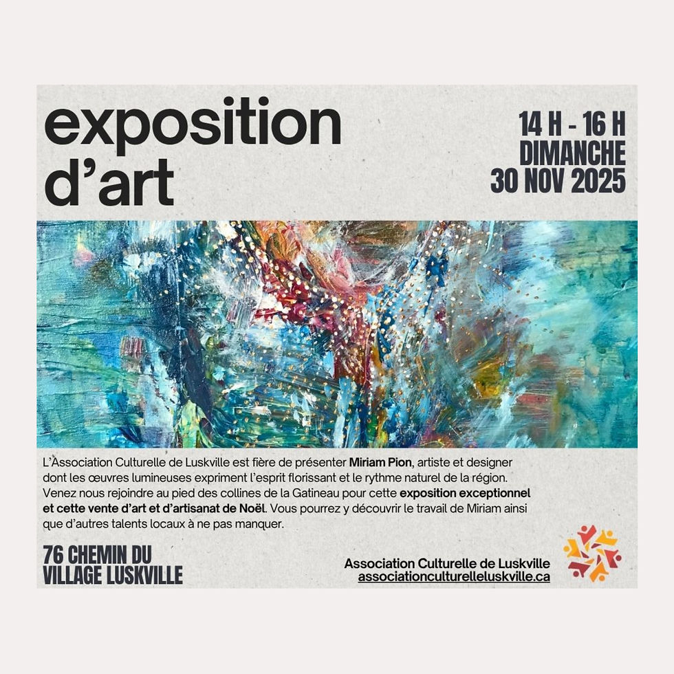 Vernissage & Christmas Art Sale / Exposition & Marché de Noël