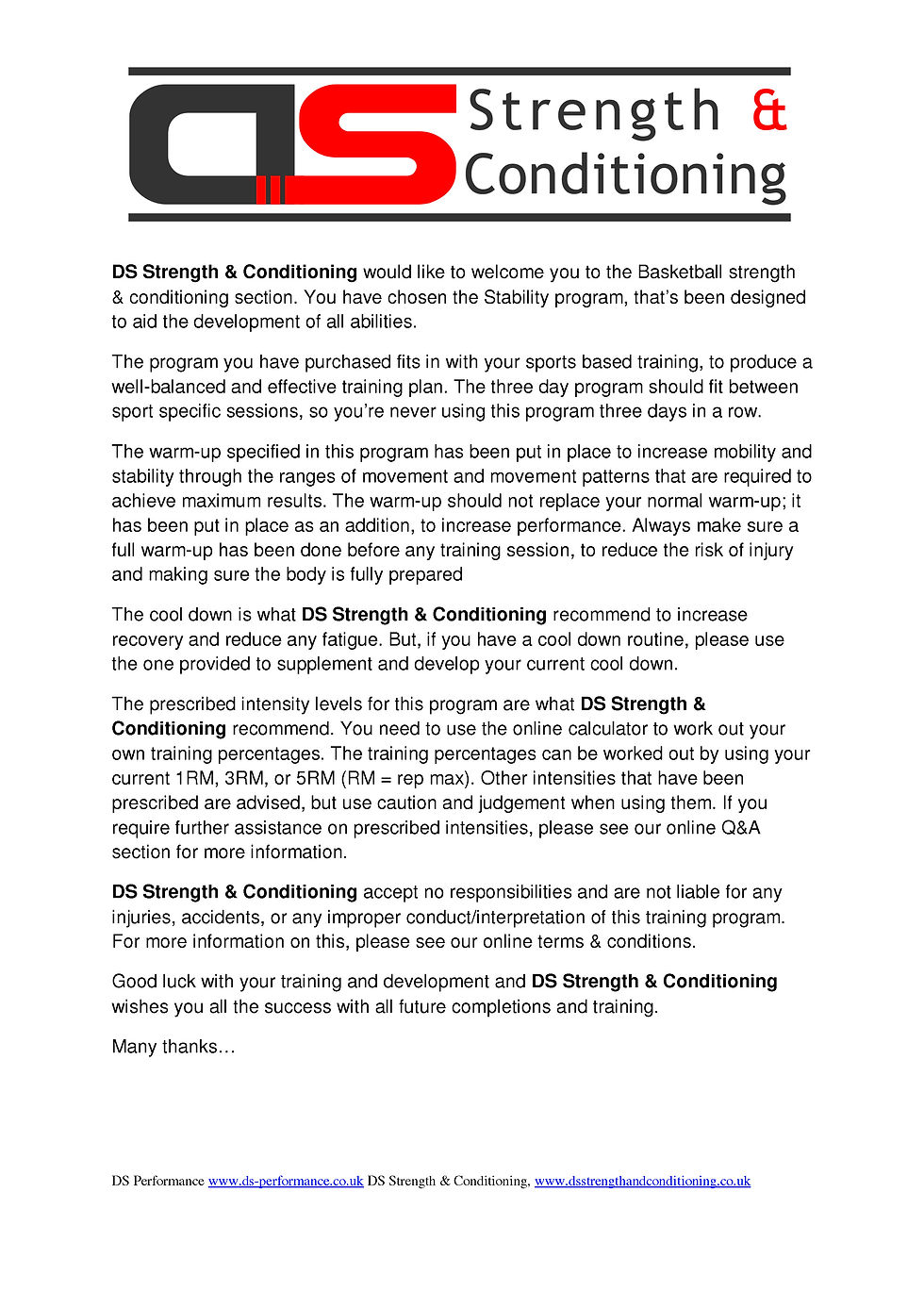 Thumbnail: Basketball Stability Amateur Training Programme