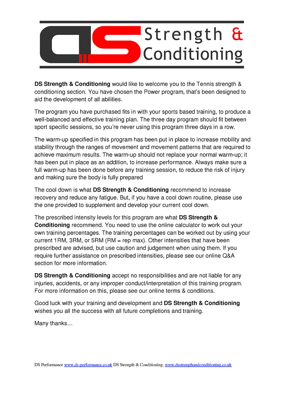 Thumbnail: Tennis Power Intermediate Training Programme