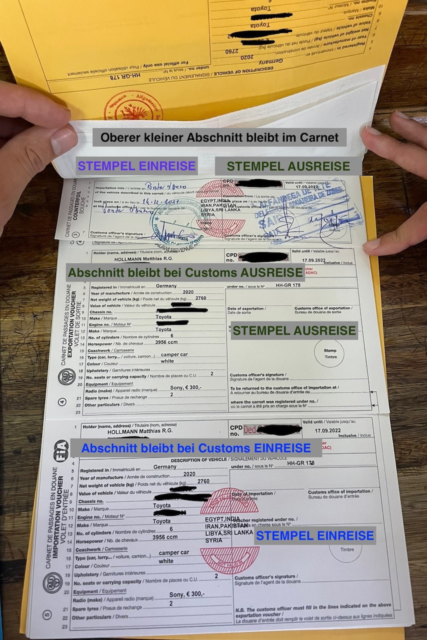 wie man ein Carnet stempeln lassen sollte