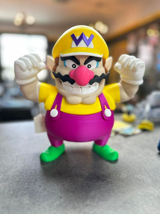 A medium sized 3D print of Wario. Made by Ginda's 3D Prints.