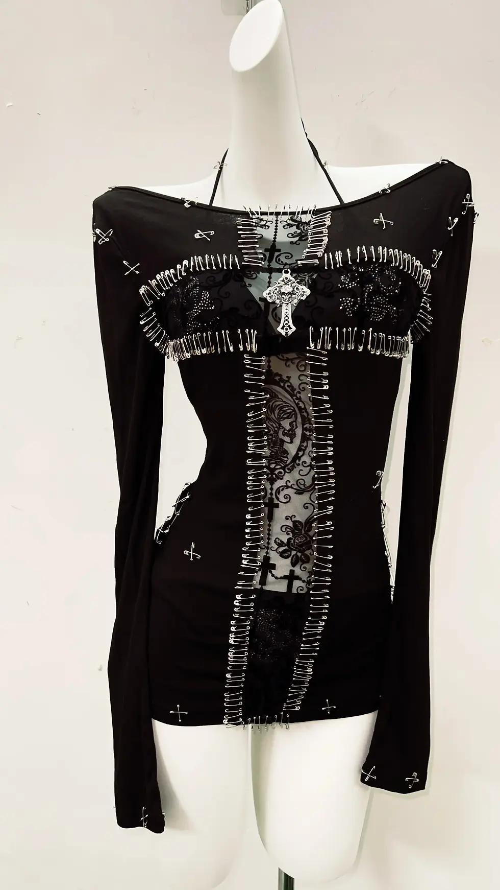 Thumbnail: Y2k Fashion Y2k Crop Top Gothic Vintage Shirt Punk Shirt Cross