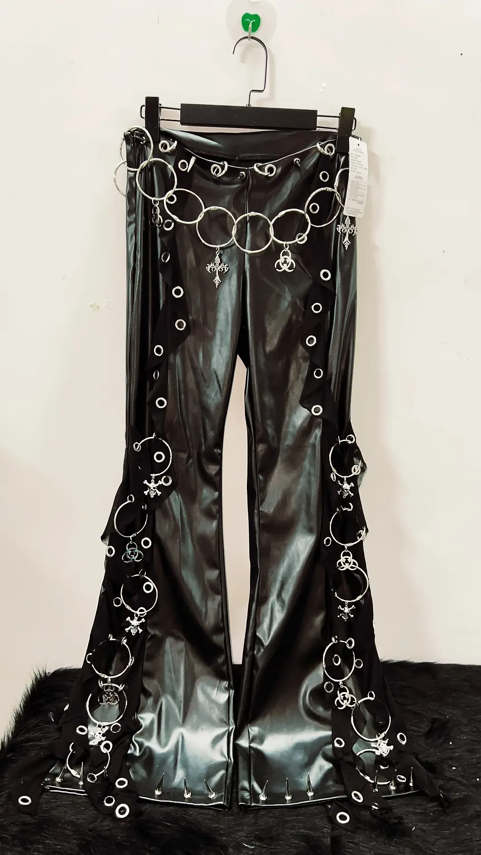 Thumbnail: Gothic trousers Y2k Trousers Rivets Cross Trousers