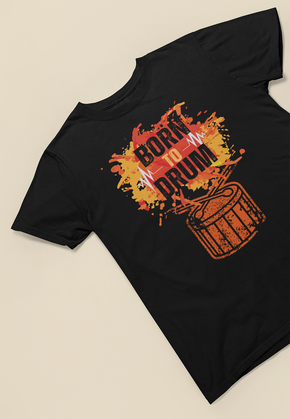 Thumbnail: born to drum youth black short sleeve tshirt flat lay