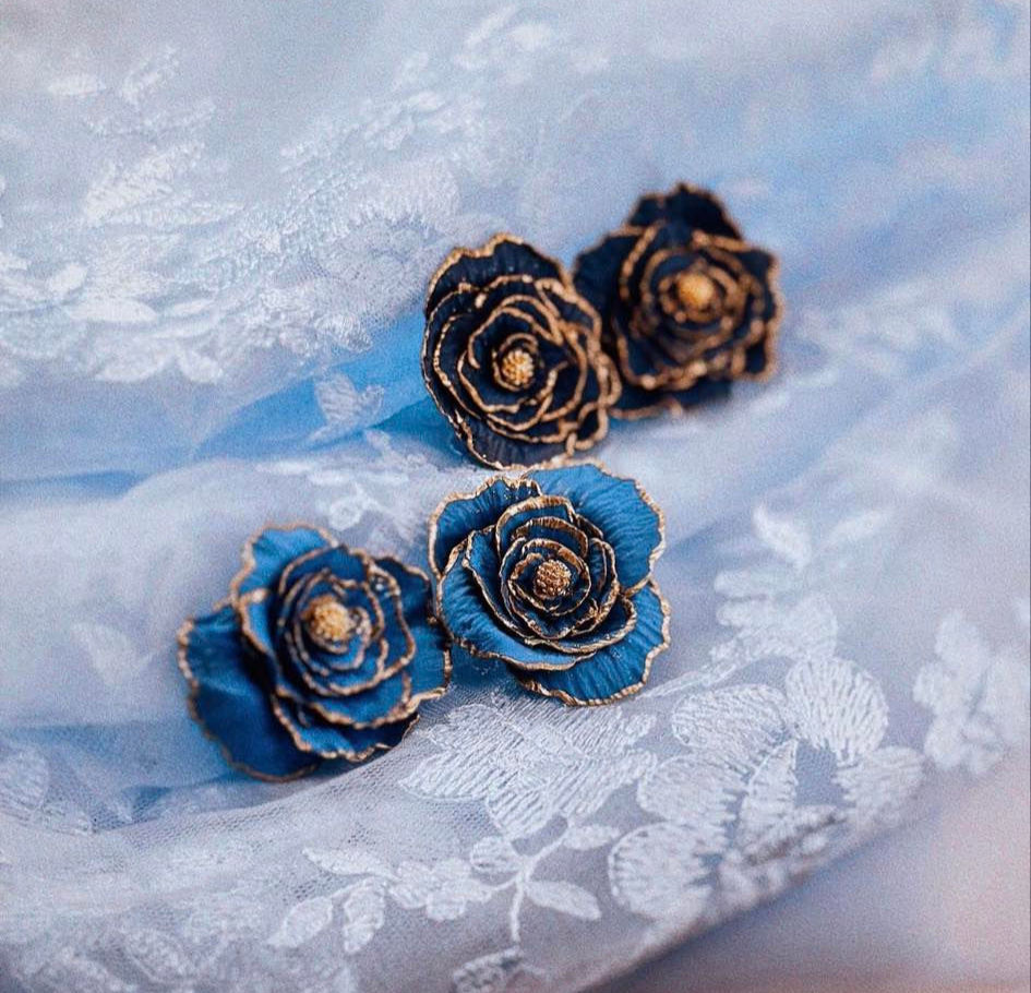 Thumbnail: Rose Petal Bridal Earrings