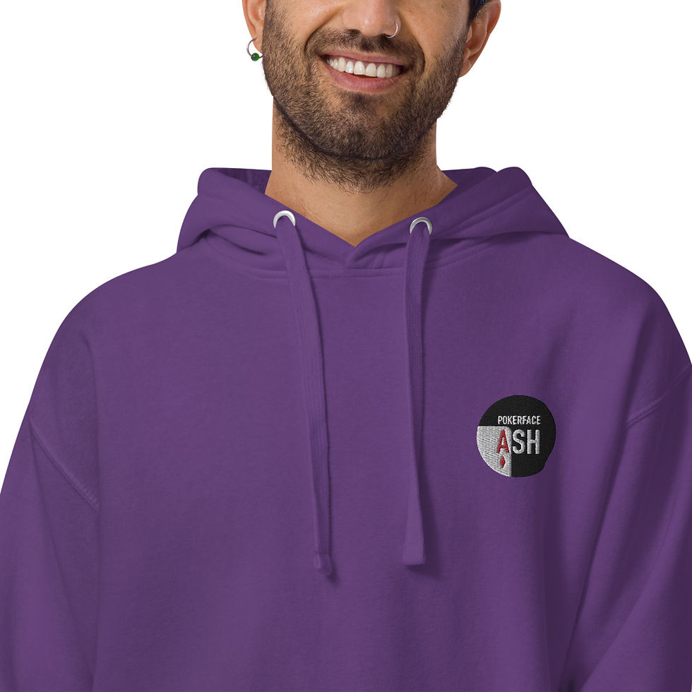 Thumbnail: Embroidered Pokerface Ash - Unisex Hoodie