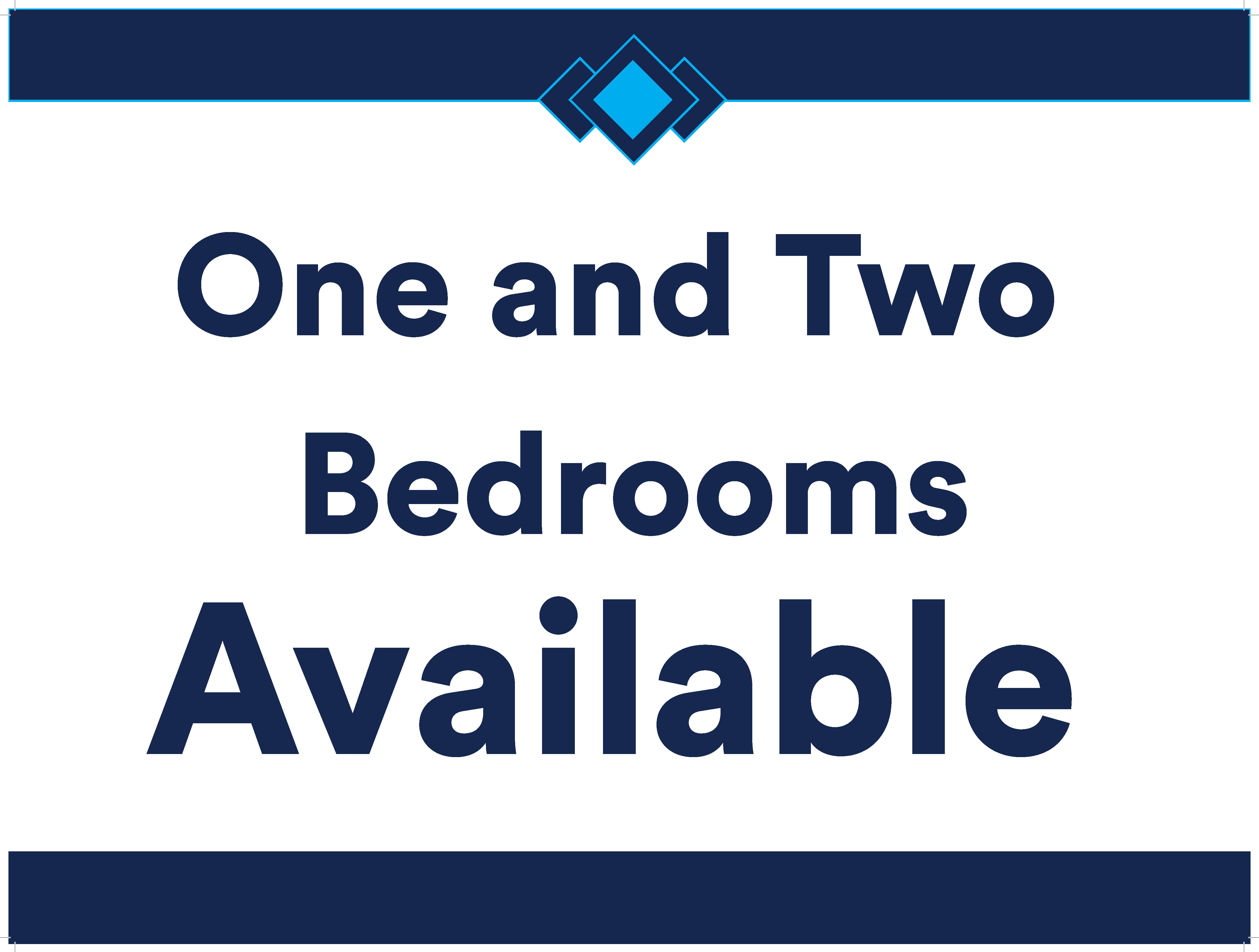 1 & 2 Bedrooms Available