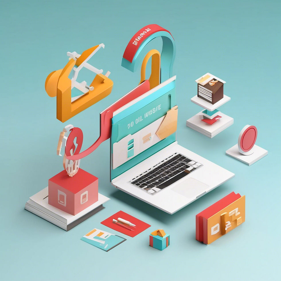 Imagen minimalista en 3D que simboliza la información de un sitio web de herramientas en línea en 3D
