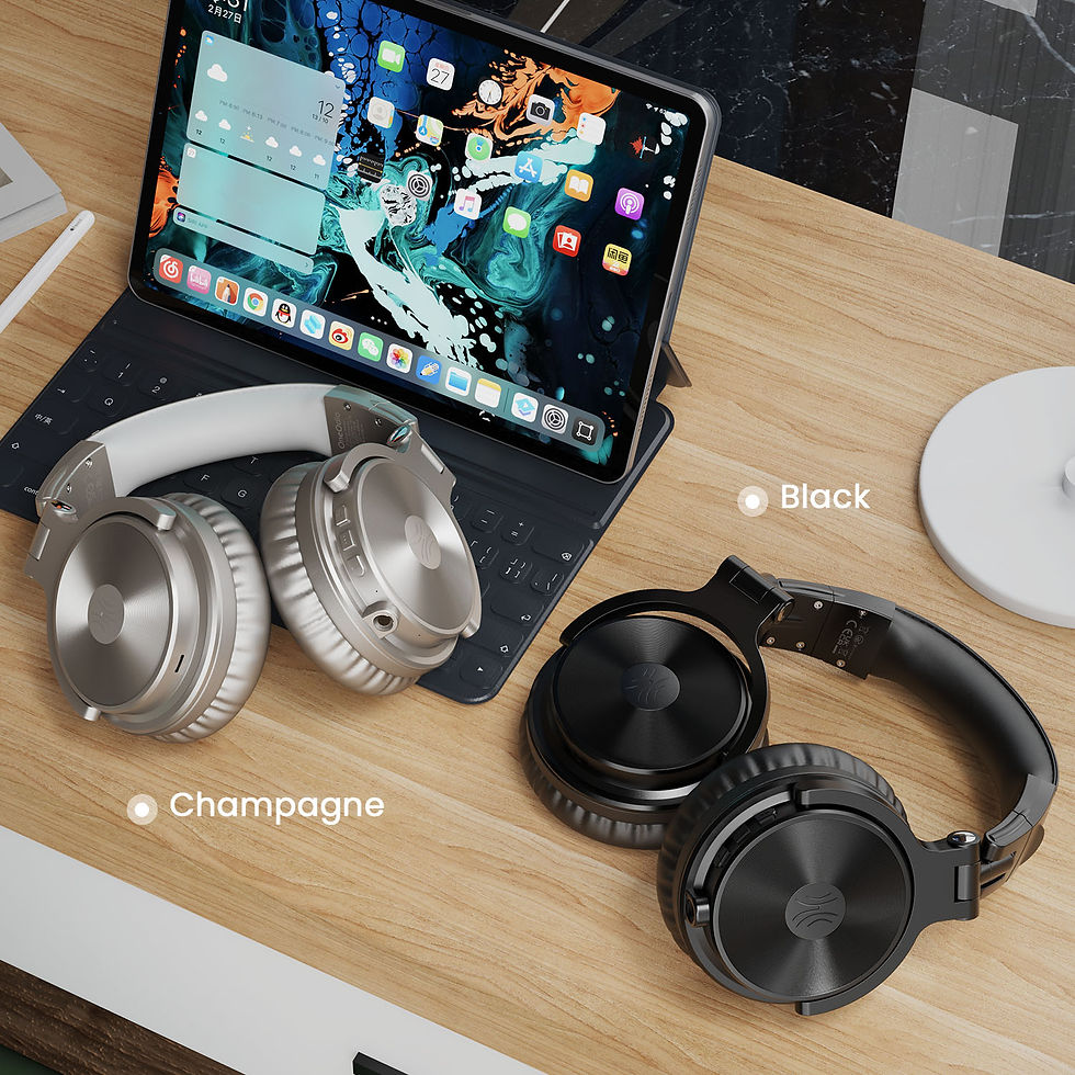 Thumbnail: Oneodio Bluetooth 5.2 Headset Wireless Headphones With Microphone 110Hrs Foldabl
