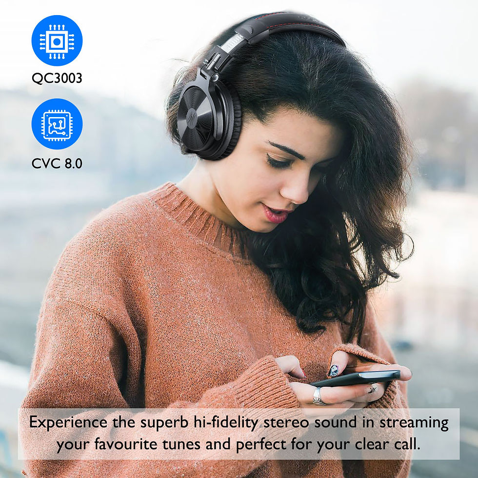 Thumbnail: Oneodio Bluetooth 5.2 Headset Wireless Headphones With Microphone 110Hrs Foldabl