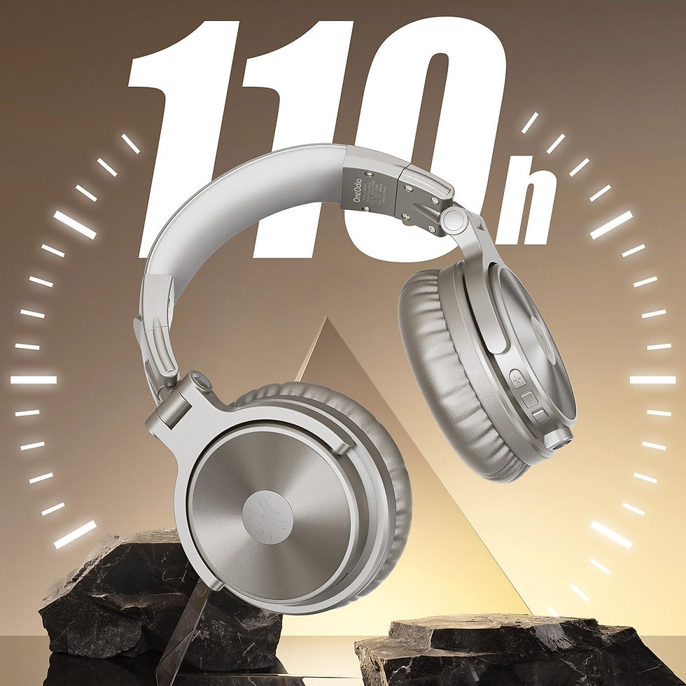 Thumbnail: Oneodio Bluetooth 5.2 Headset Wireless Headphones With Microphone 110Hrs Foldabl