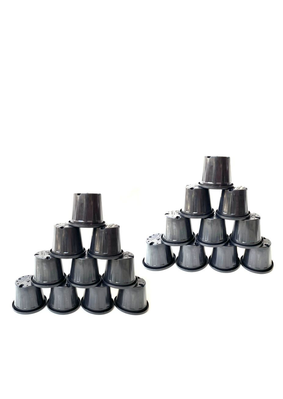 Thumbnail: 4 inch Nursery Grower Pots Black set of 10 pots