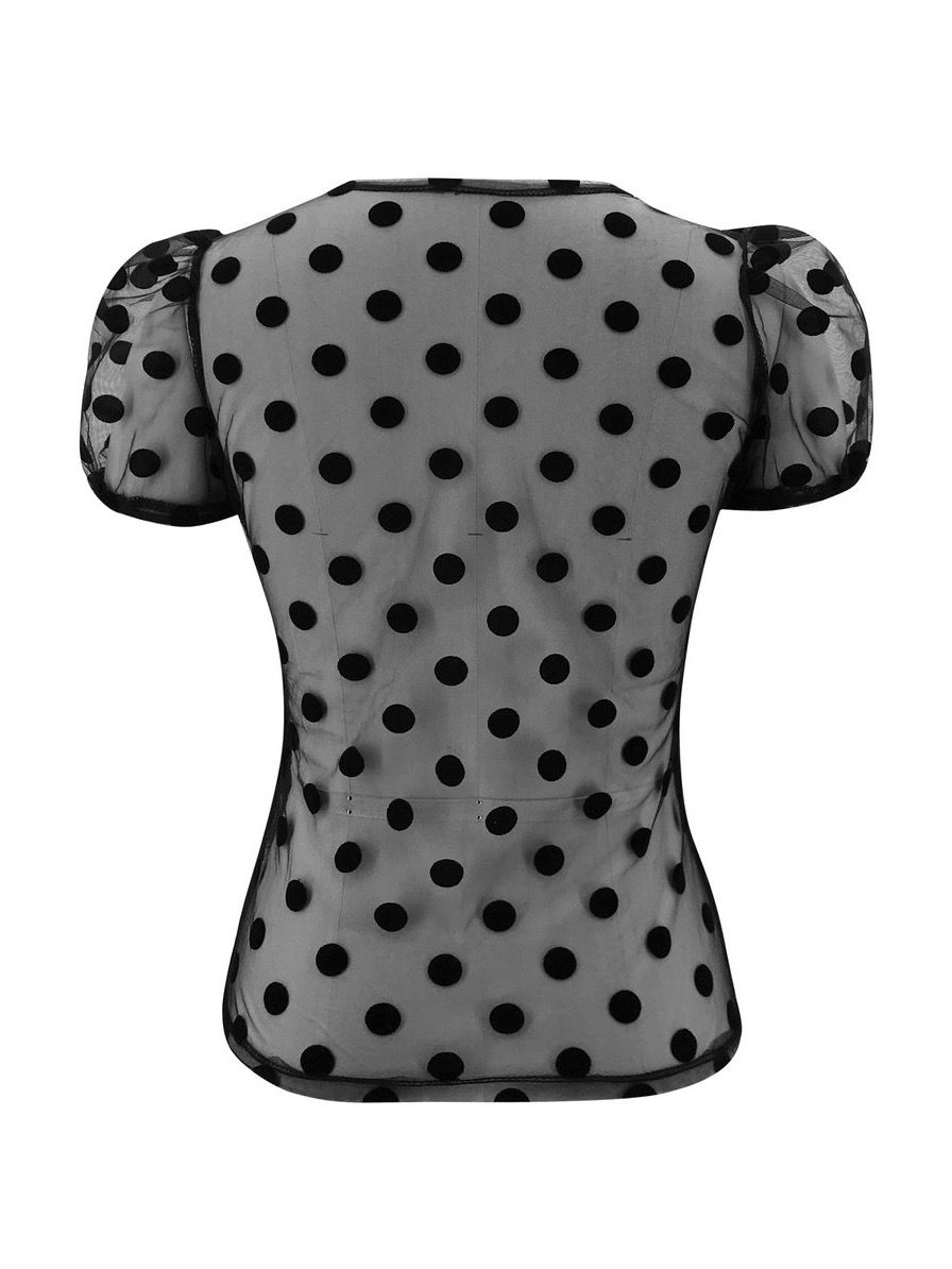 Miniatura: Puff Sleeve Polkadot Blouse
