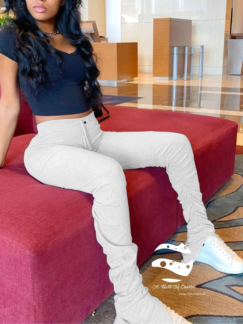 Drawstring Pleated Bottom Pants 