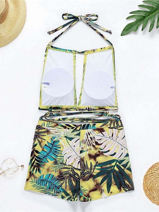 Thumbnail: Hawaiian Print Tie Wrap Swimsuit 