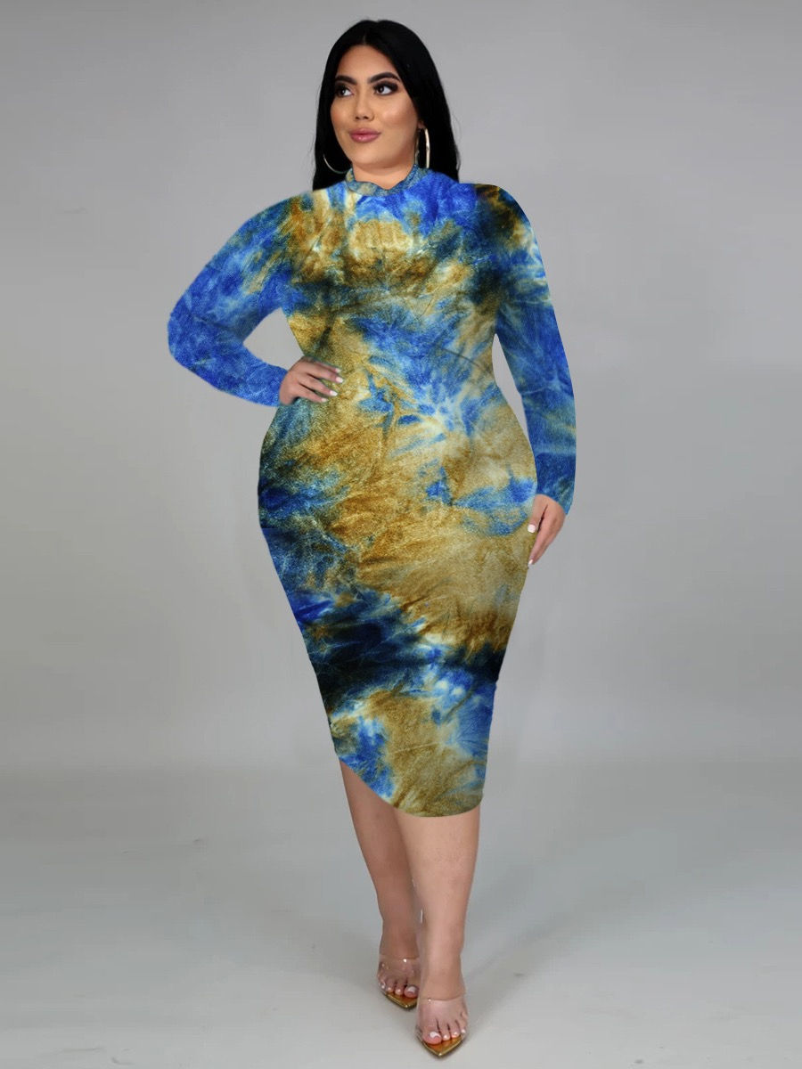 Thumbnail: Tye Dye Plus Size Dress