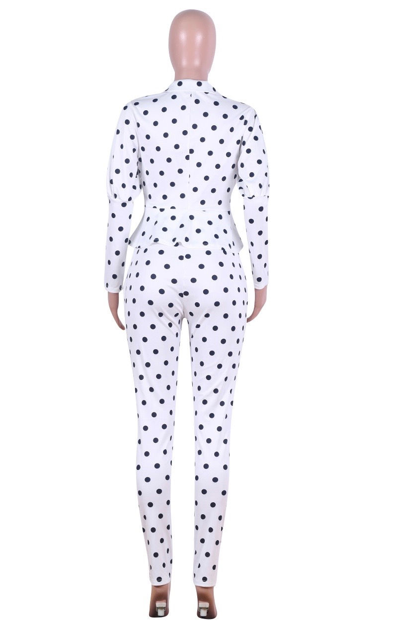 Thumbnail: Fitted Polka Dot Blazer & Pants Set