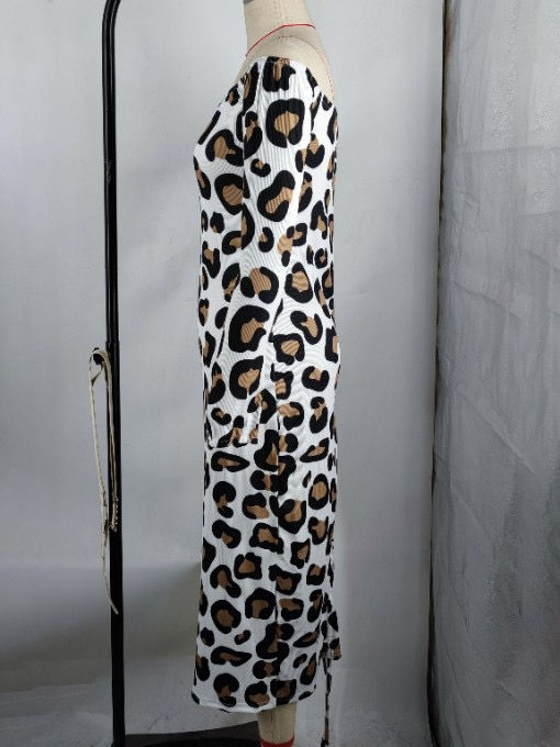 Thumbnail: Off Shoulder Animal Print Dress