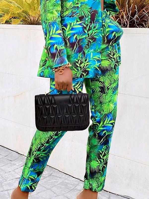 Thumbnail: Floral Printed Long Pants Set