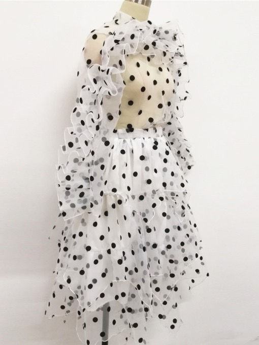 Thumbnail: PolkaDot Two Piece Skirt Set 