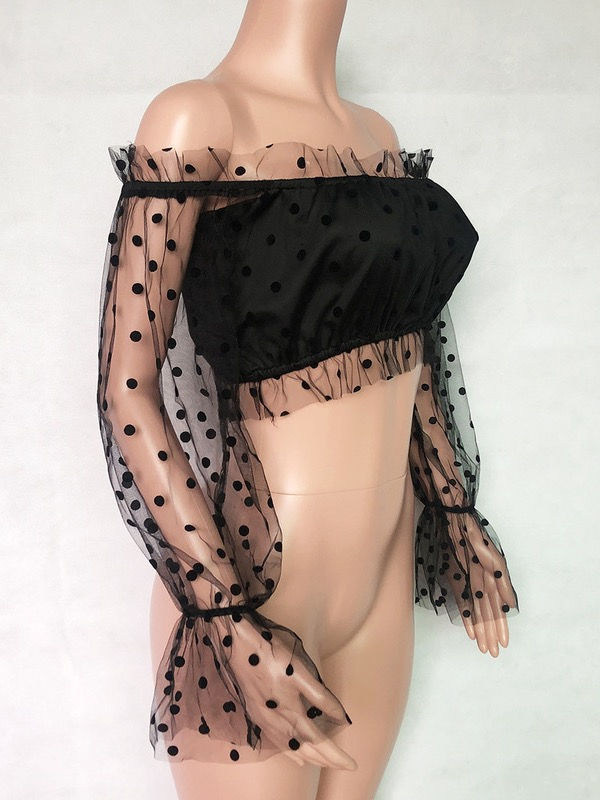 Thumbnail: Off Shoulder Cropped Blouse