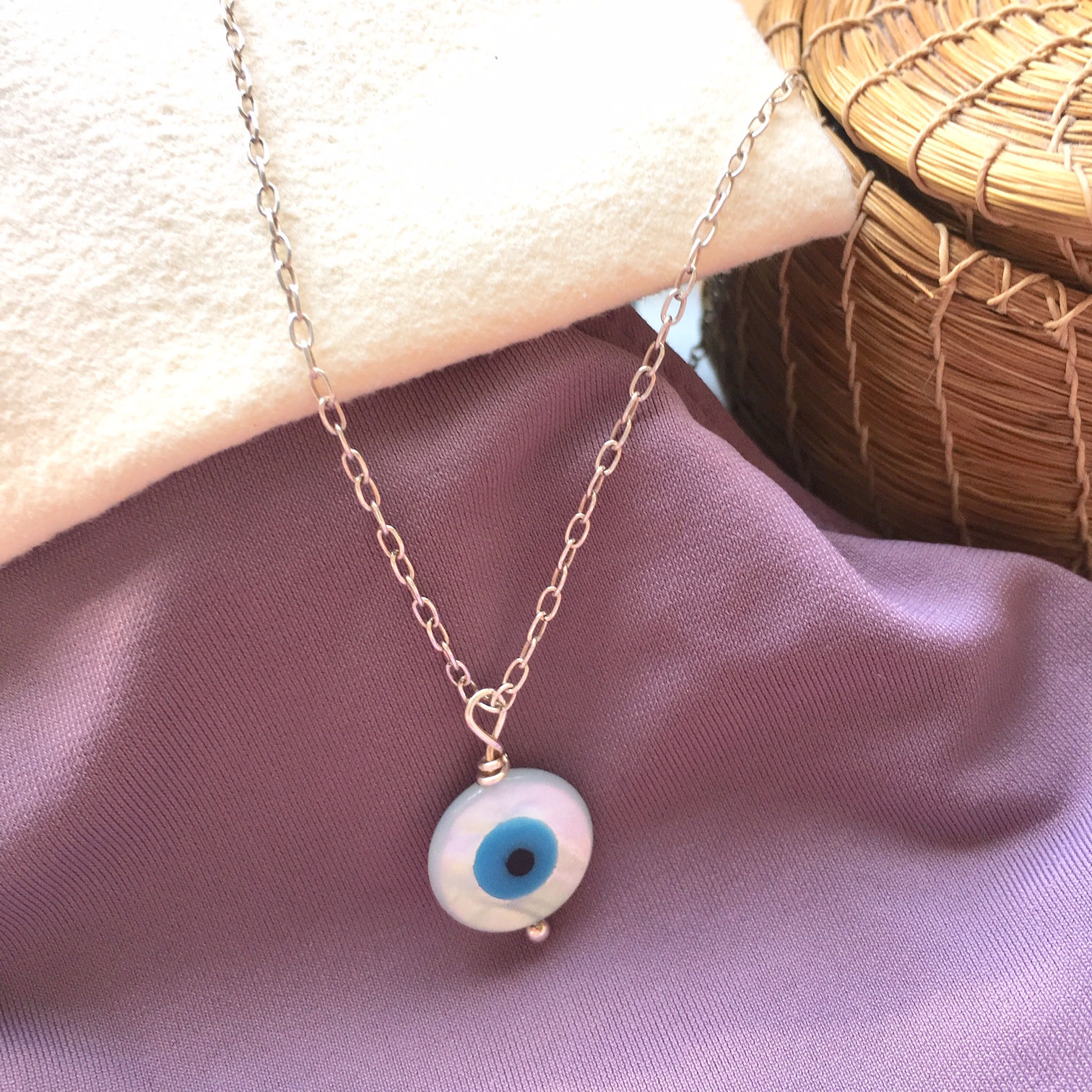 COLAR DE PRATA COM OLHO GREGO