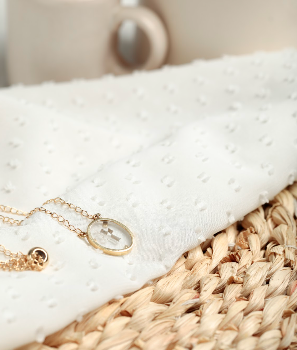 Miniatura: COLAR COLOR CATÓLICO CRUZ - Prata e Ouro