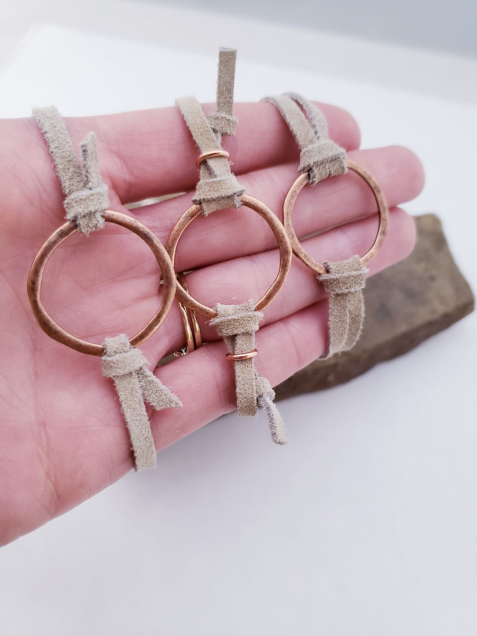 Thumbnail: copper karma suede adjustable bracelet