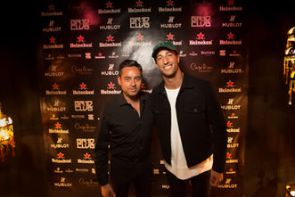 Daniel Ricciardo with Tara Ramos at the GR1D CLUB Barcelona