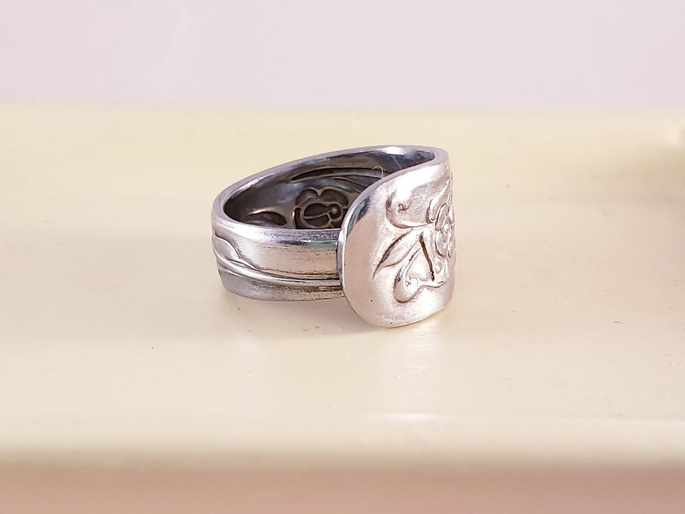Thumbnail: Stainless Steel Flatware Ring, Long Stem Rose