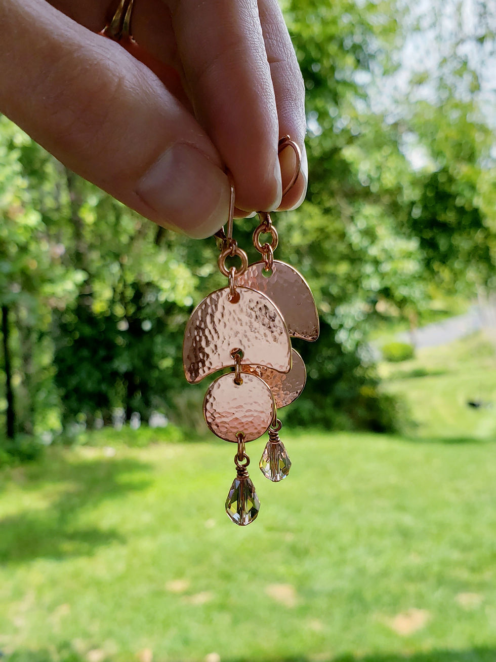 Thumbnail: Copper Dreams Dangle Earrings, Pink Crystal (SC)