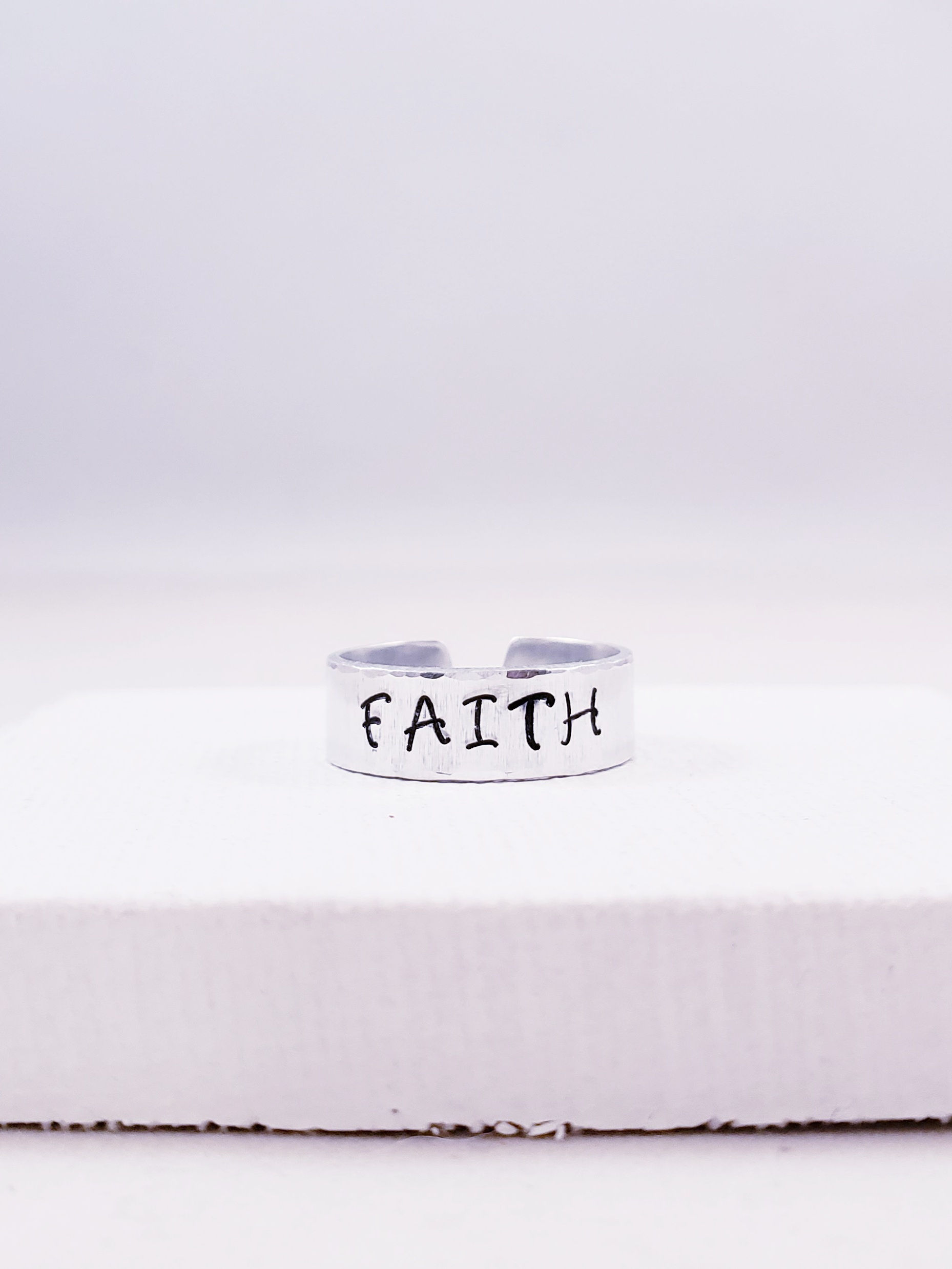 FAITH Handstamped Aluminum Ring
