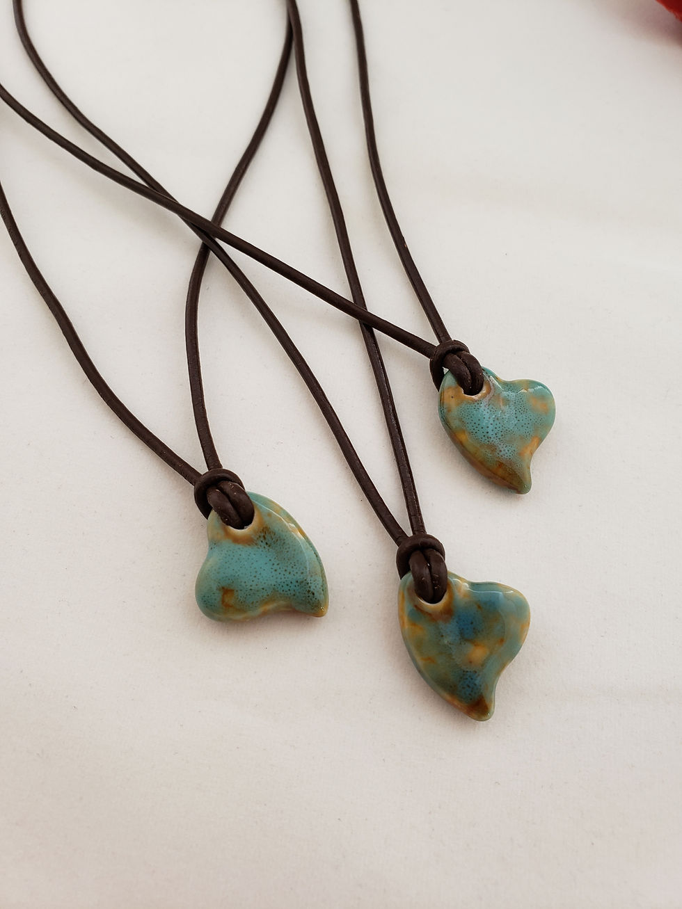 Thumbnail: Boho Ceramic Heart Jewelry