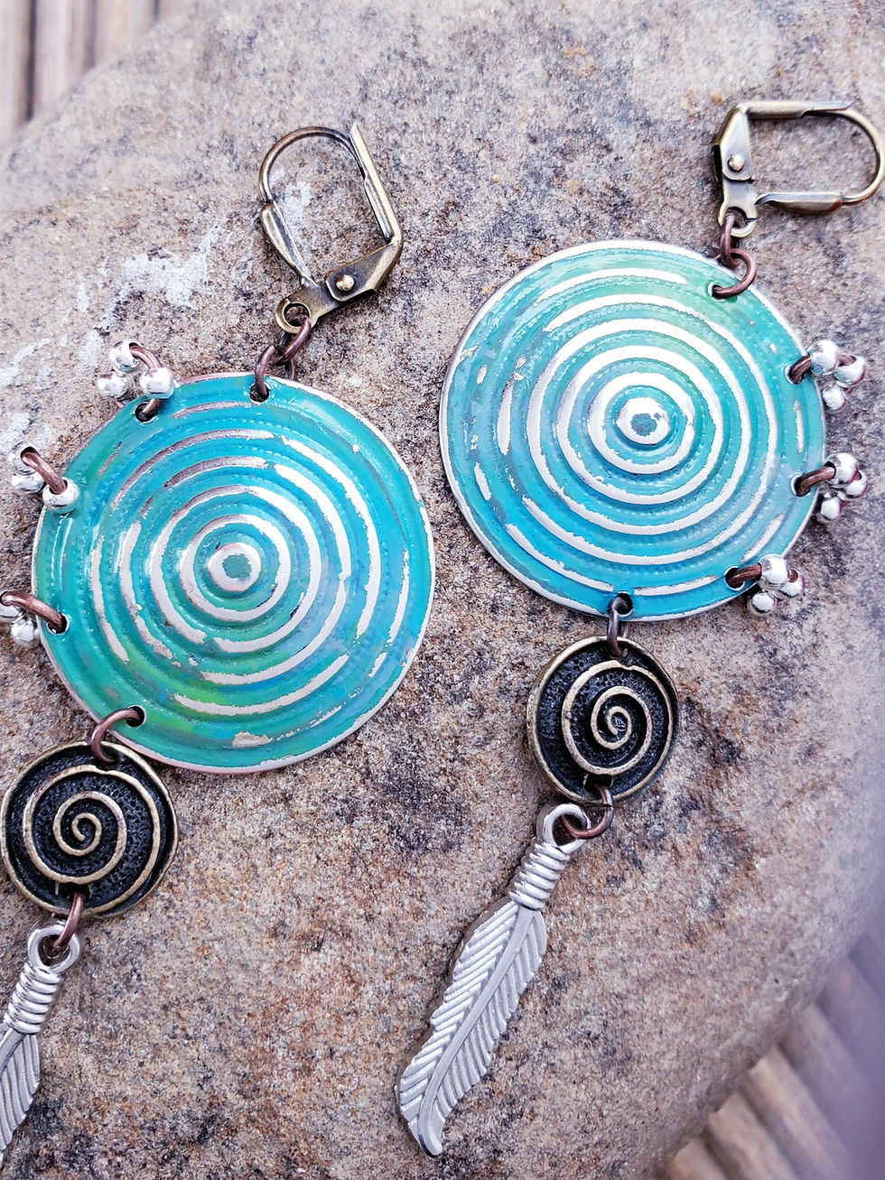 Thumbnail: handmade upcycled statement earrings
