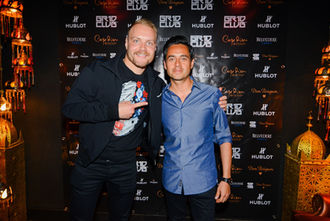 Valtteri Bottas with Tara Ramos at the GR1D CLUB Barcelona