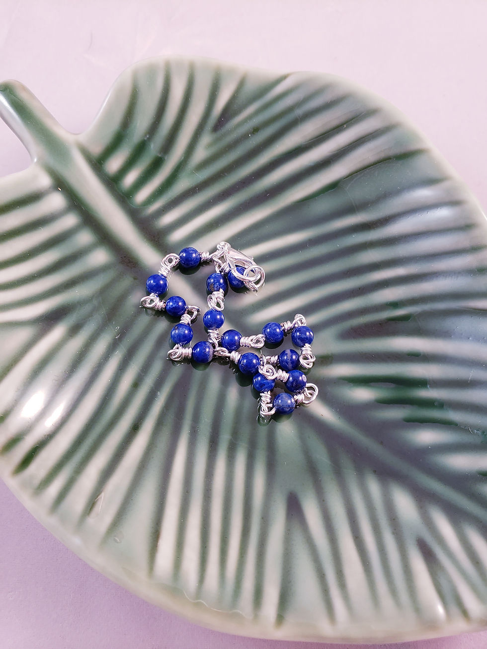 Thumbnail: Petite Gemstone Wire Wrapped Bracelet, Serpentine, Lapis, Multi, Turquoise