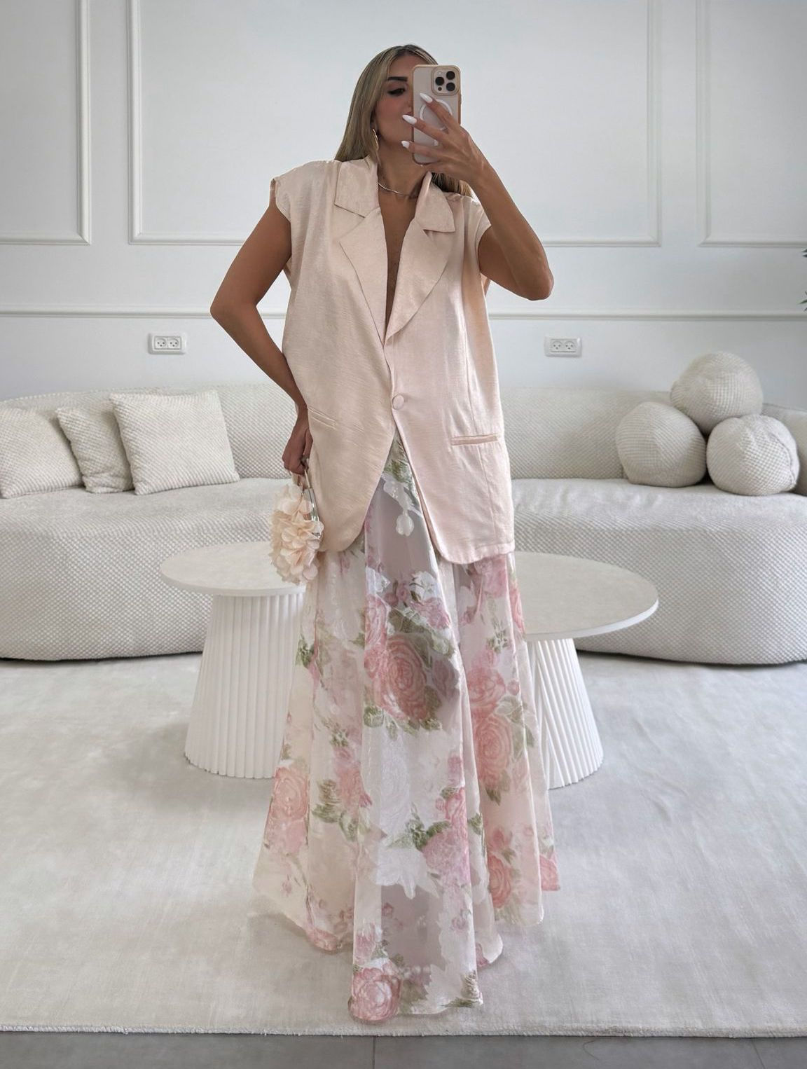 חצאית שיפון פרחים