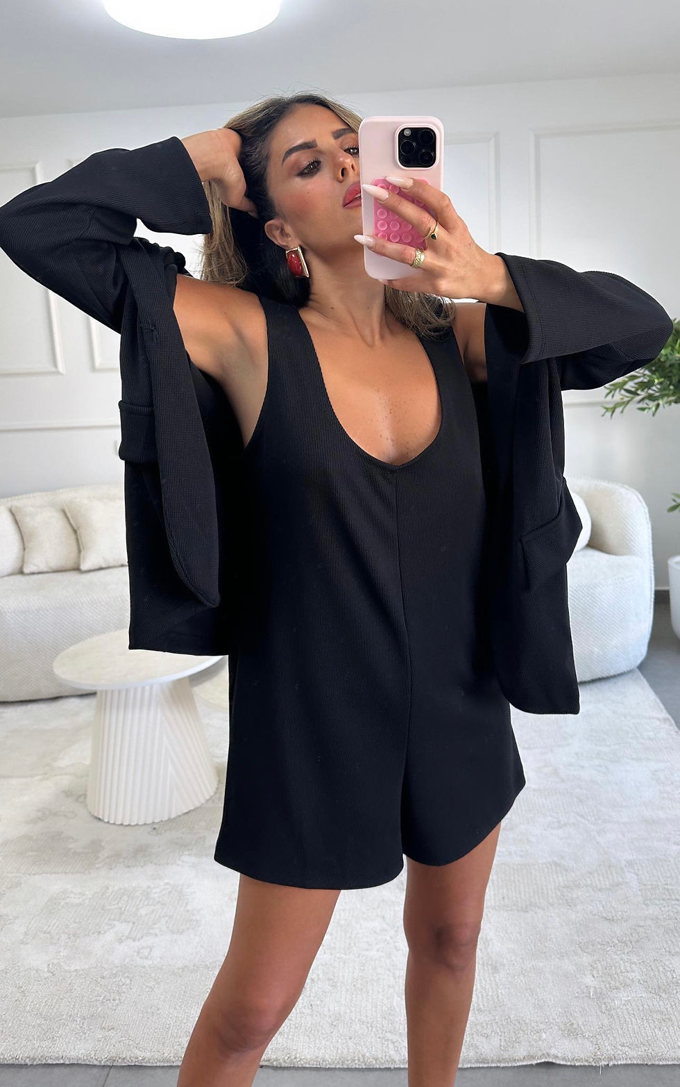 אוברול קצר שחור