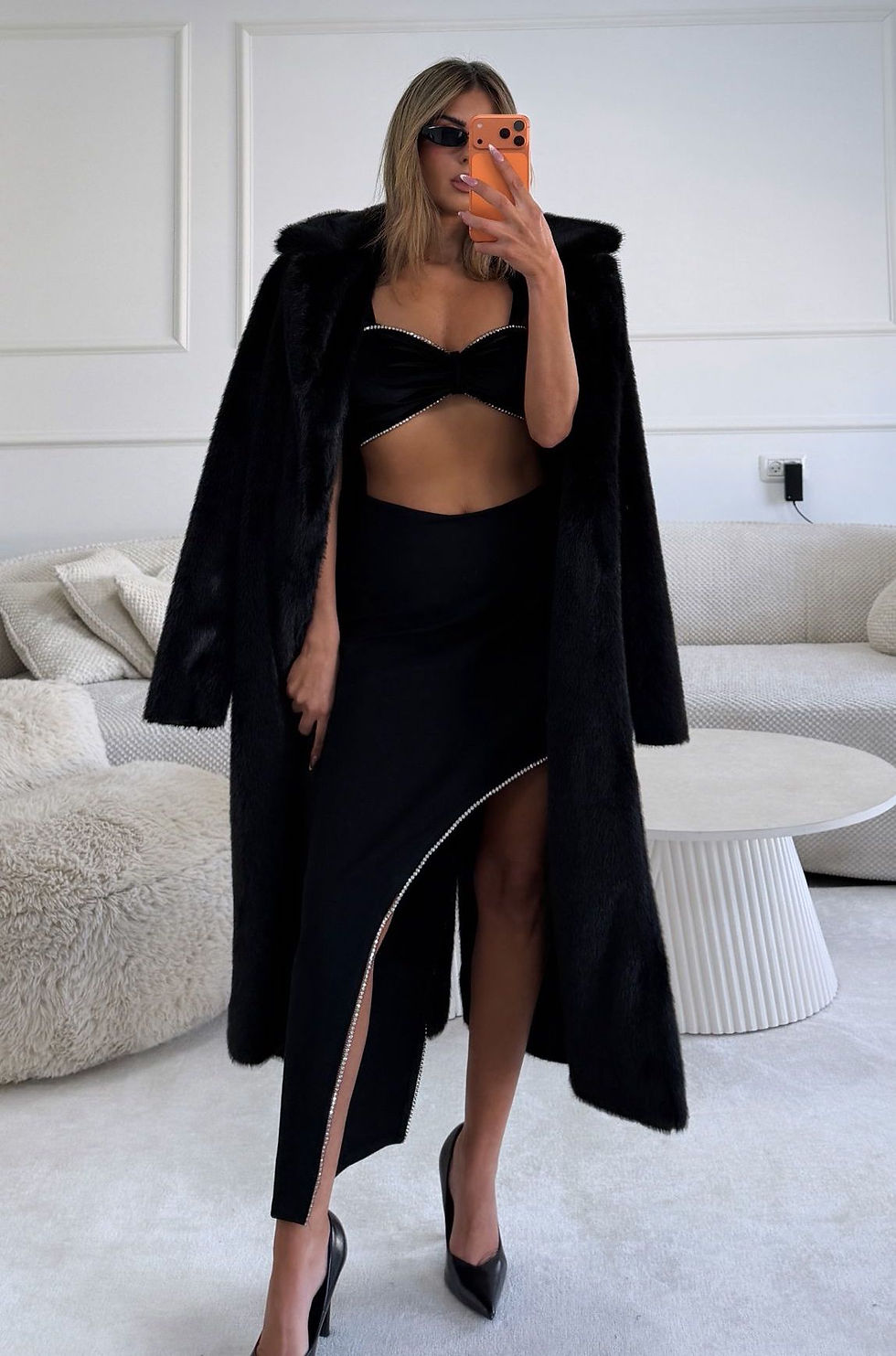 חצאית מקסי שחורה