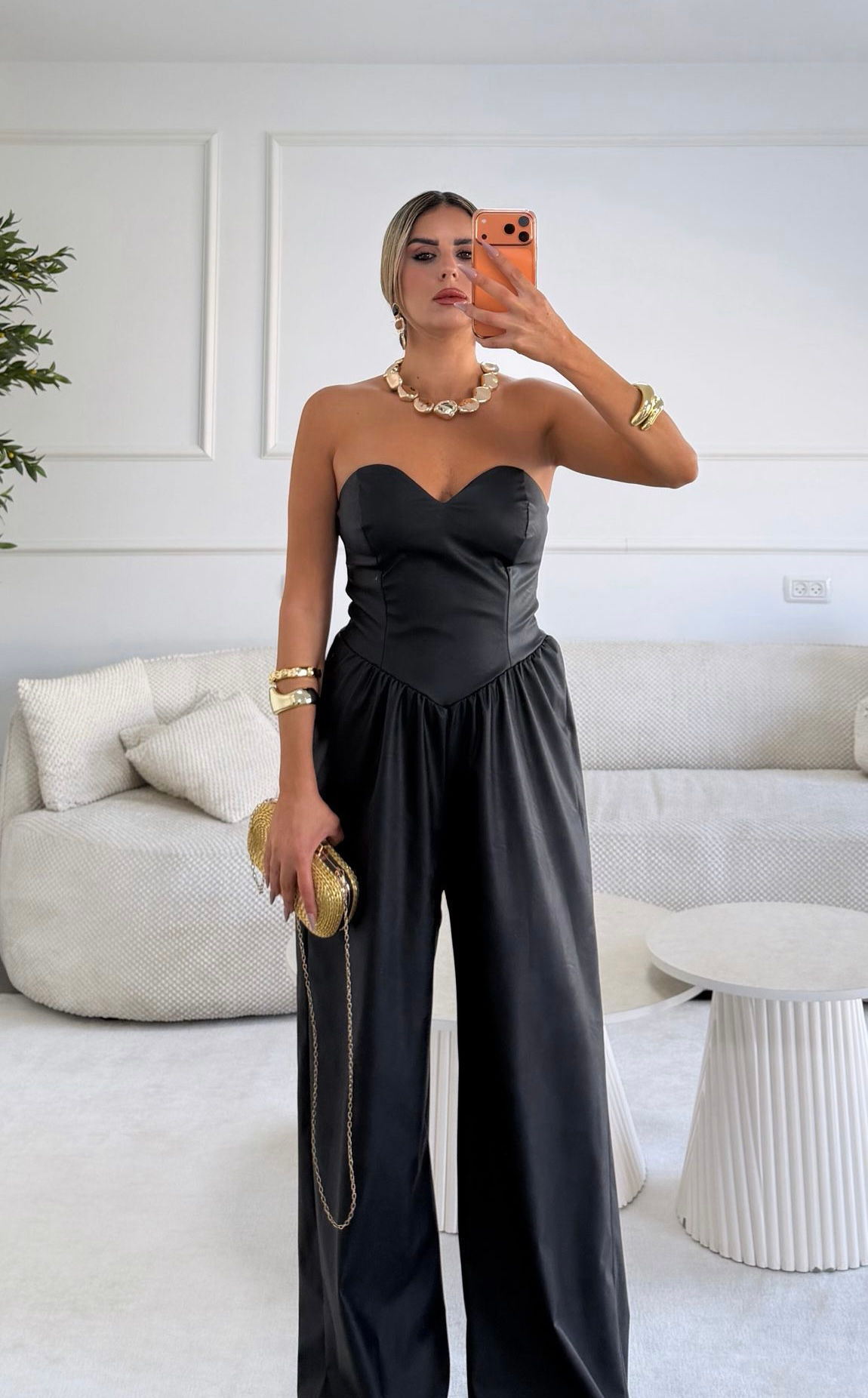 אוברול לב דמוי עור