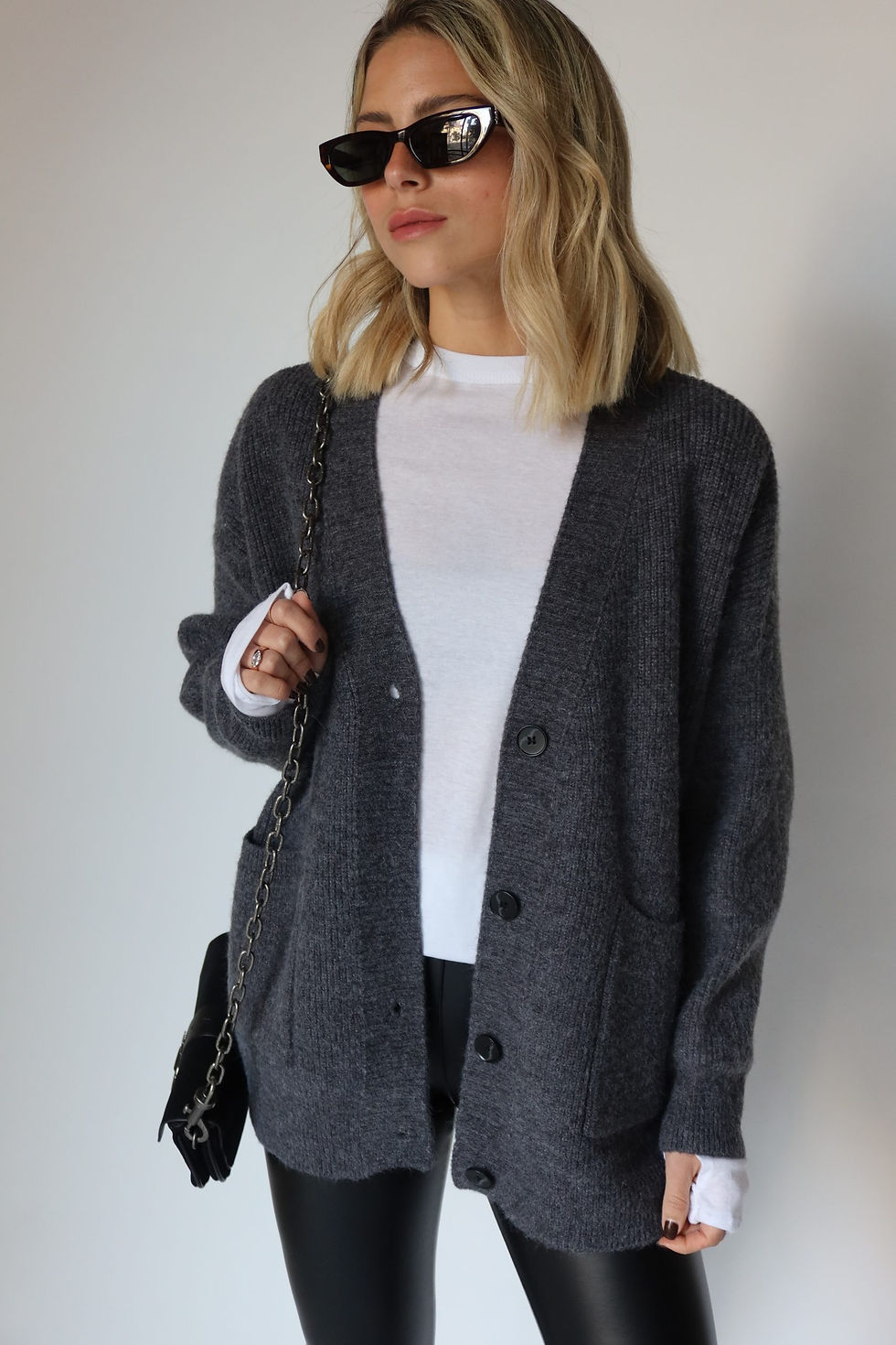 תמונה ממוזערת: קרדיגן צמר אוברסייז בורדו