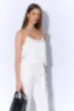 גופיית סאטן לבנה