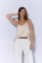 גופיית סאטן שמפנייה