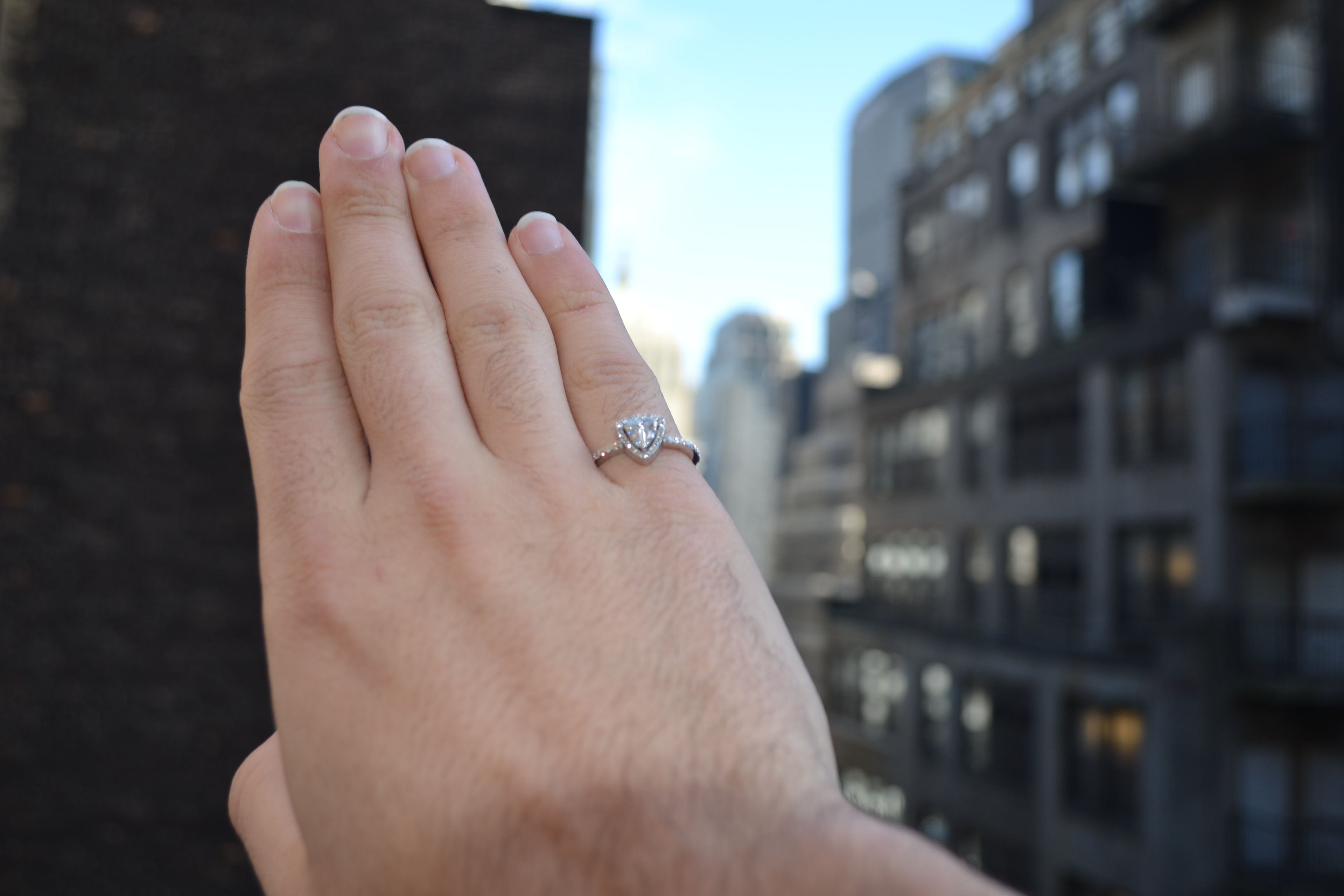 Pie-cut Triangle Shape Diamond Ring