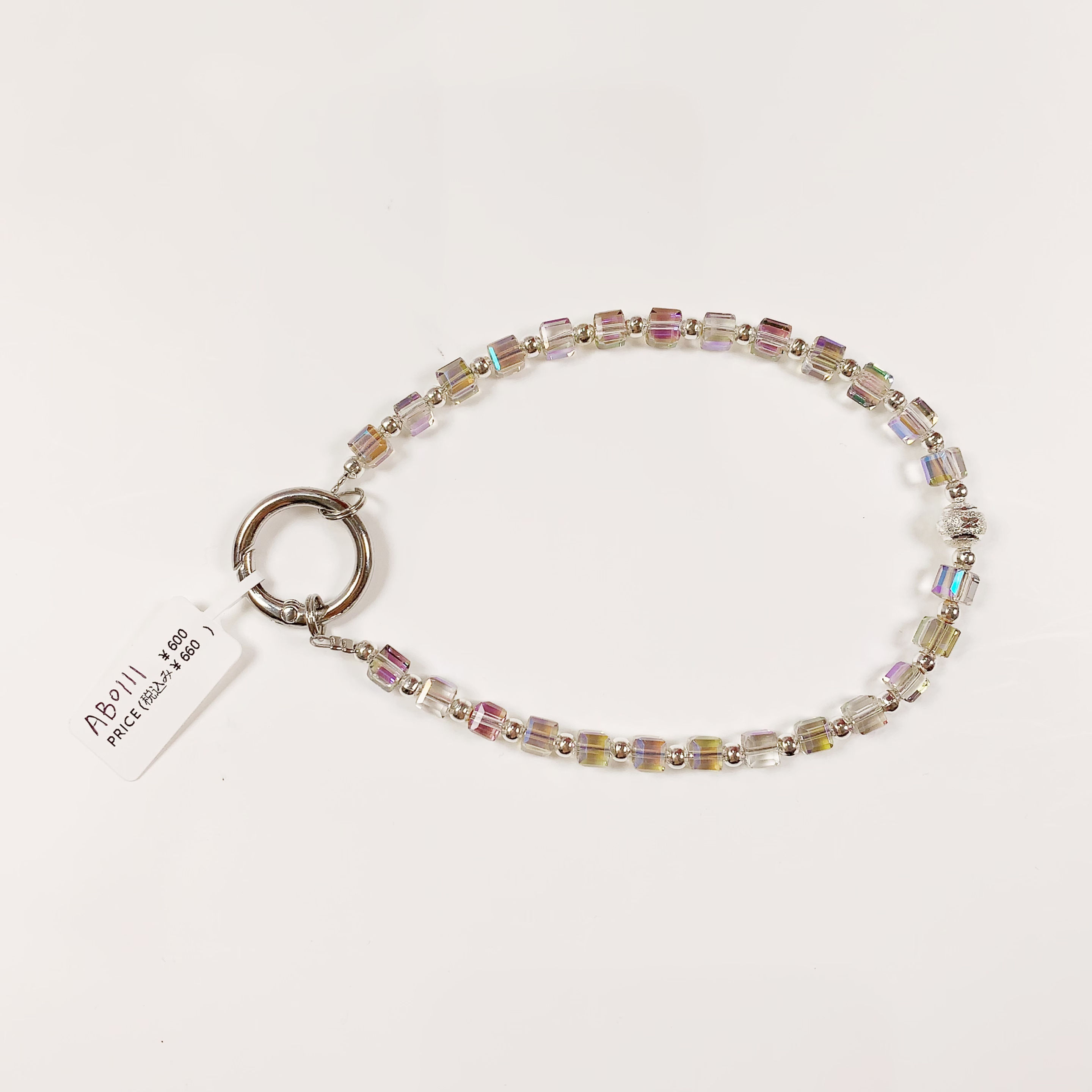 AB0111キューブビーズスマホストラップ