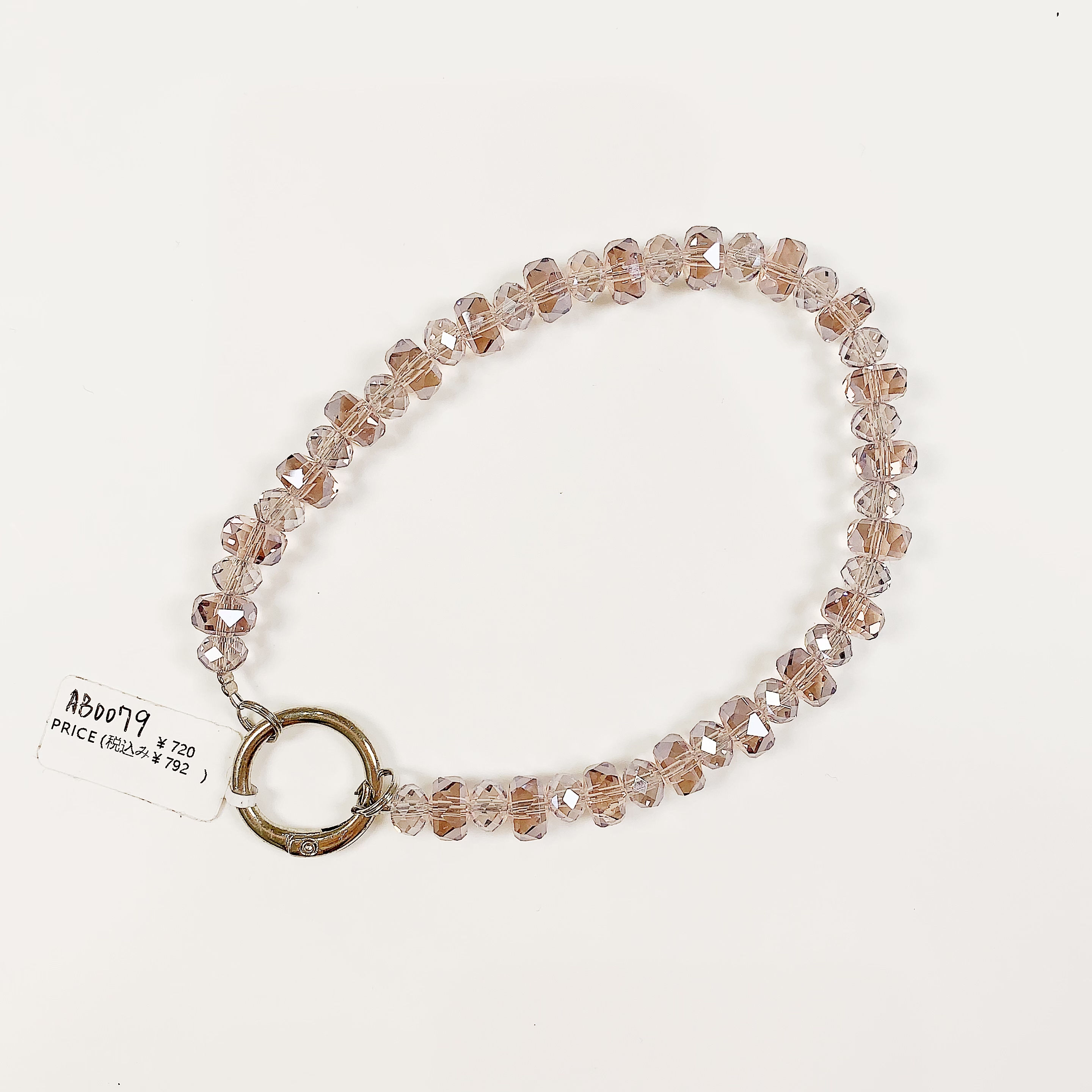 AB0079フローラルクリスタルビーズスマホチェーン